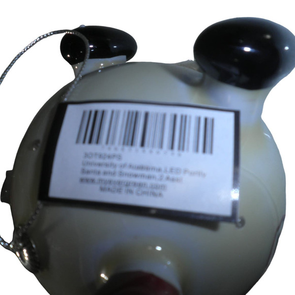 Alabama Crimson Tide NCAA Licensed LED Santa & Snowman Christmas Ornaments - Picture 7 of 8